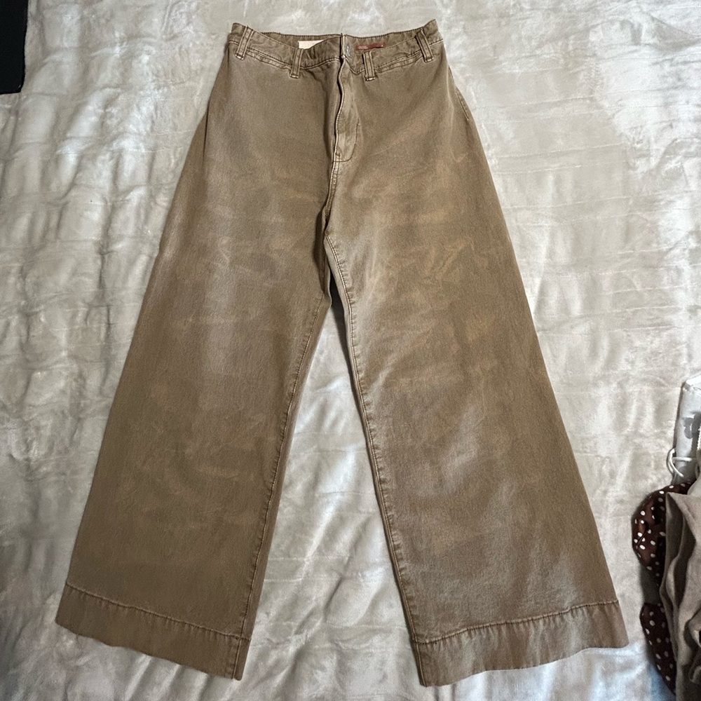 Anthropologie Wide leg pant Pilcro taupe